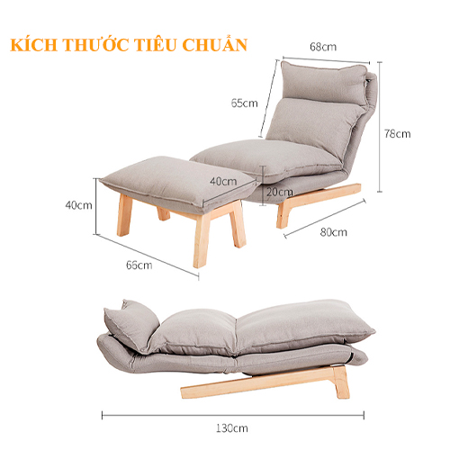 [FREESHIP + TẶNG ĐÔN] Ghế Thư Giãn Thời Trang Gỗ Cao Cấp, Ghế Sofa Nghỉ Ngơi Đọc Sách Báo Ngả Lưng 6 Mức Độ Có Khóa Kéo Dễ Dàng Vệ Sinh