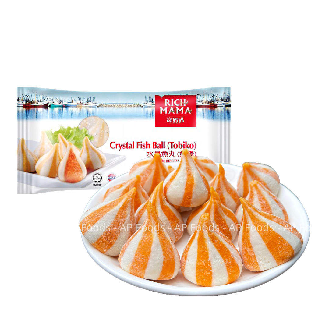 Cá viên nhân trứng cá Tobiko Rich mama 240g -Viên thả lẩu - Hàng đông lạnh nhập khẩu Malaysia