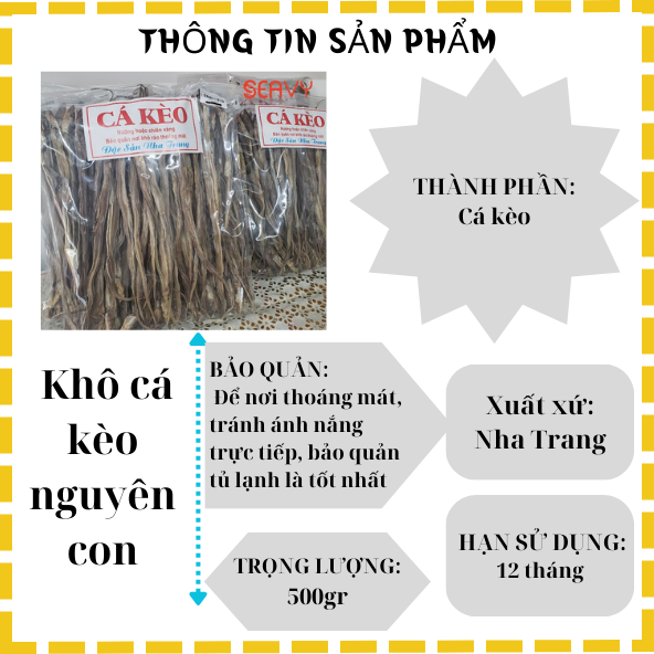 Đặc Sản Nha Trang-️ Khô Cá Kèo Nguyên Con Seavy Gói 500g