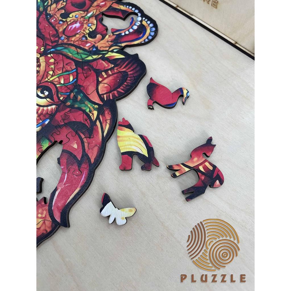 Bộ xếp hình gỗ đồ chơi puzzle ghép hình con vật độc đáo – Sư tử – PZ032