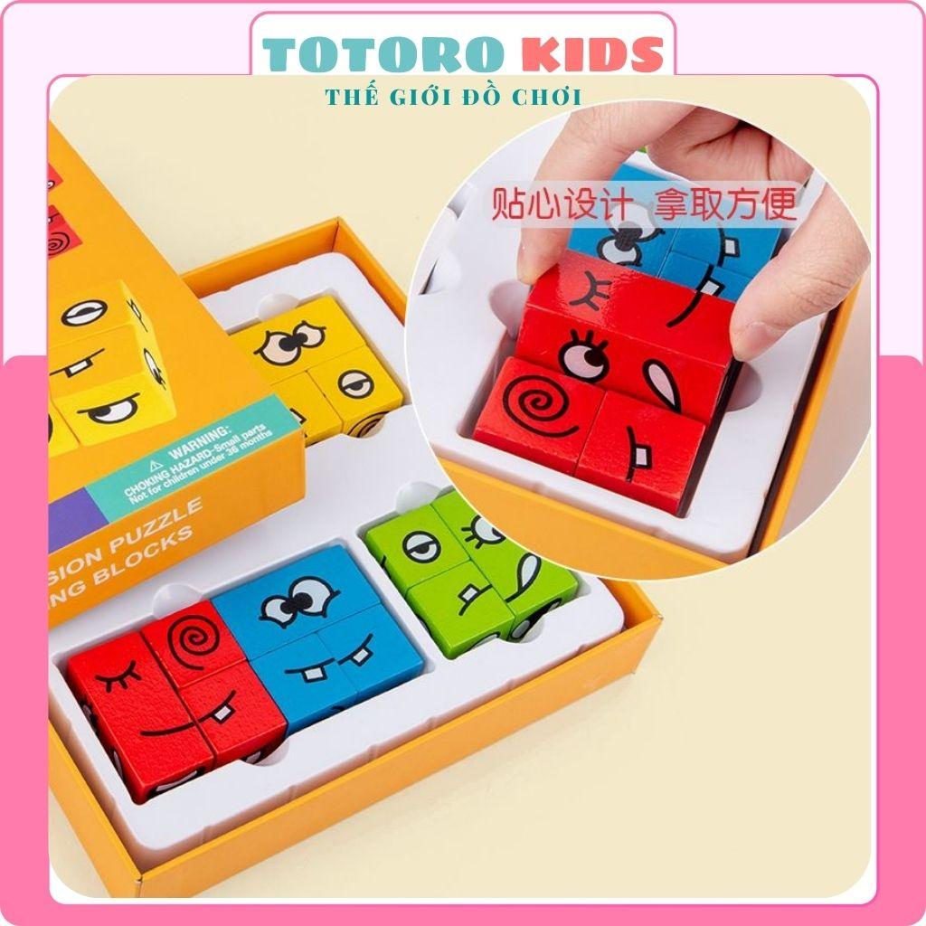 Đồ chơi ảo thuật bằng Gỗ Board Game Xếp Hình Khối Cảm Xúc thông minh phát triển trí tuệ cho bé gái trai người lớn