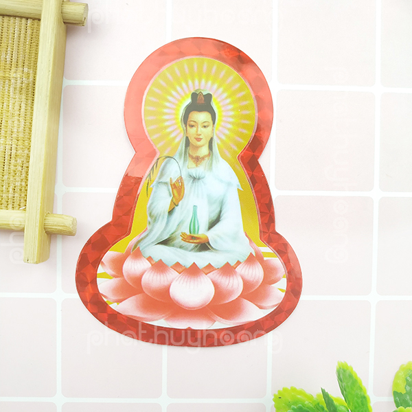Combo Bộ 2 Miếng dán decal Phật Bà Quan Âm tọa sen