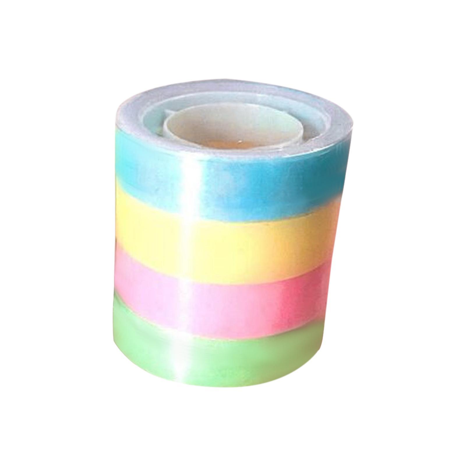 4 Rolls of Sticky Ball Tape, Sticky Ball Rolling Tape, Color Sticky Candy Color Tape for Adult Kids Party