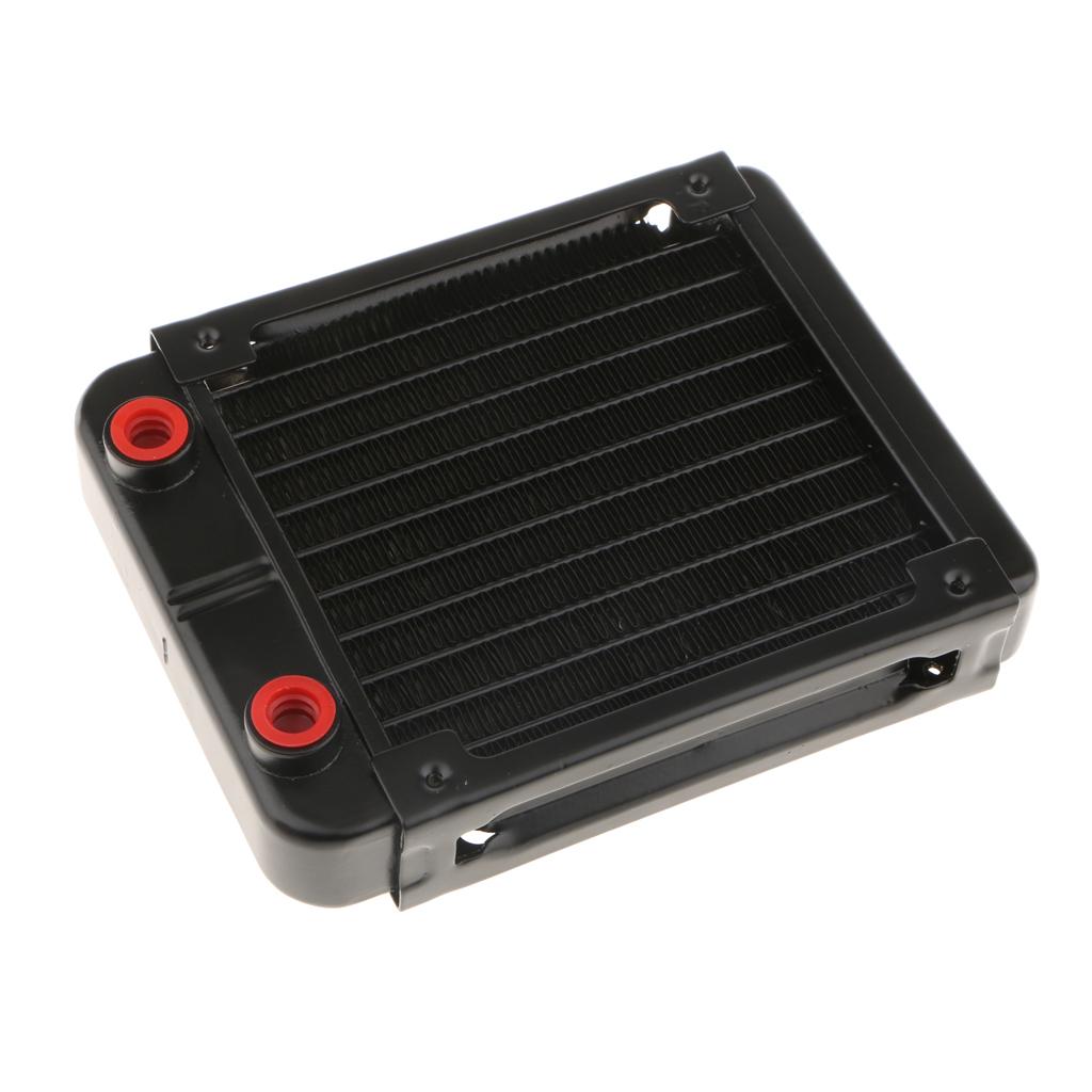 2x G1/4 10 Pipe Aluminum Heat Exchanger Radiator PC CPU Water Cooling 120mm