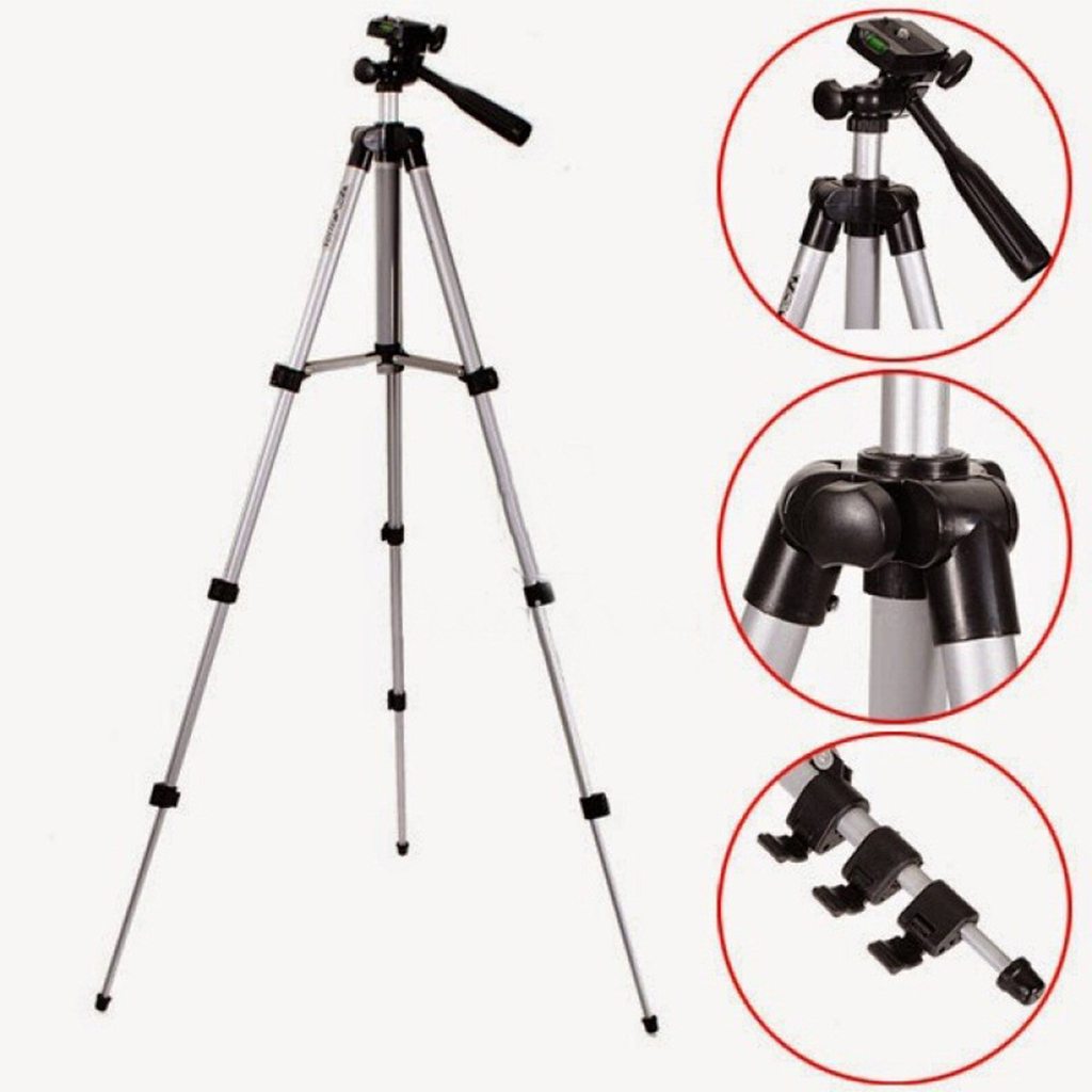 Giá Đỡ 3 Chân Máy Chụp Ảnh TF-3110 Tặng Miếng Kẹp Điện Thoại Gậy 3 Chân Livestream, Quay Tiktok, Chụp Ảnh