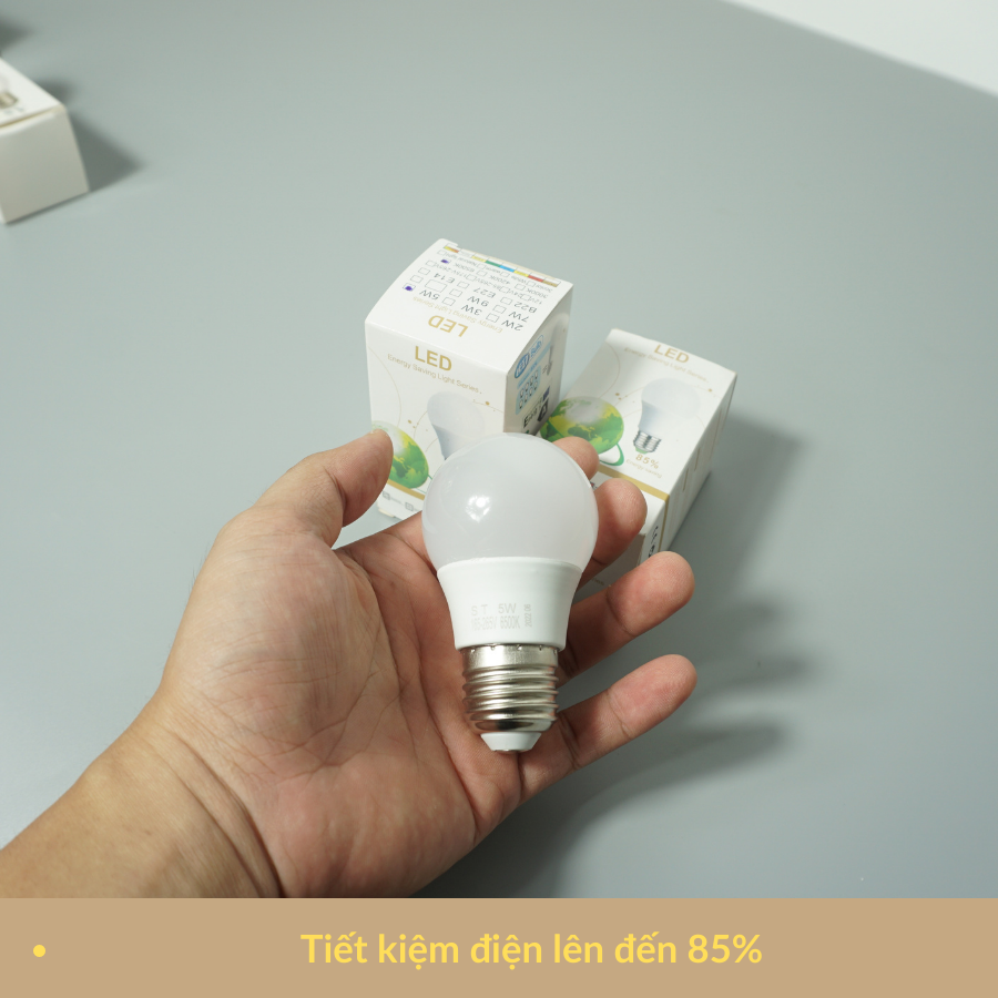 Bóng Đèn Led Bulb HUTA Đuôi E27, Tiết Kiệm Điện, Chống Nước, Ánh Sáng Trắng/Vàng, Công Suất 3w/5w/7w/9w/12w/18w, Trang Trí Quán Cà Phê, Nhà Hàng