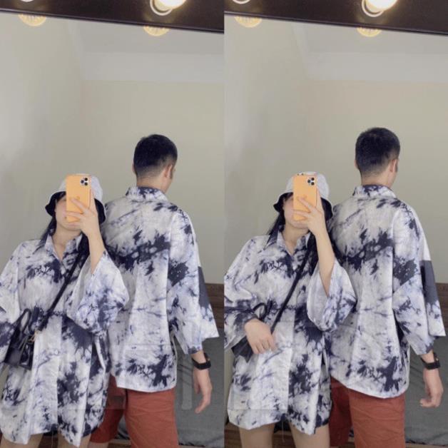 Áo sơmi loang Trắng Đen ND24