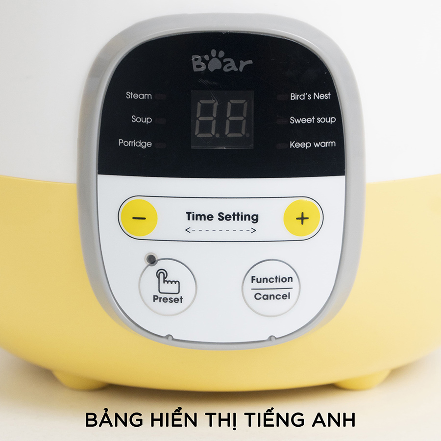 Nồi Nấu Chậm 0.8L Bear SUBE001 - Bản Quốc Tế Tiếng Anh - Hàng Chính Hãng