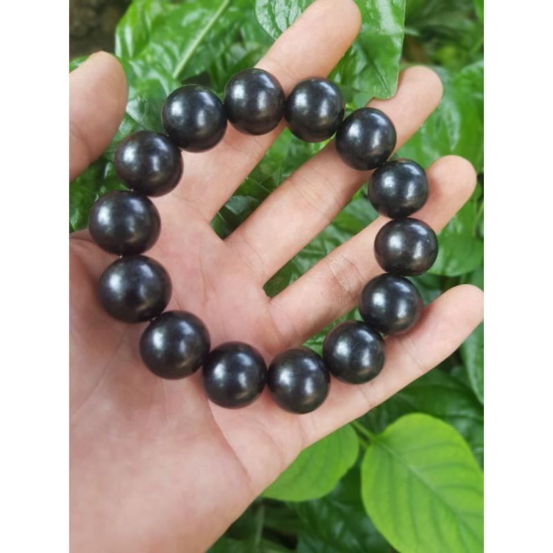Vòng tay nam gỗ đen mun hạt tròn 16ly