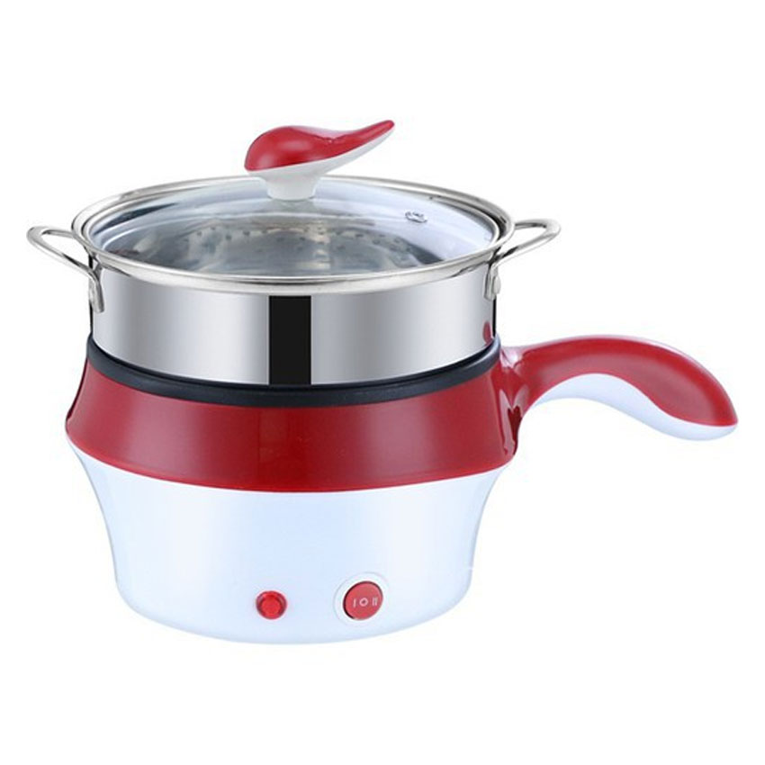 Nồi lẩu điện Mini 1,6 lít 18cm có quai cầm, có lồng hấp inox