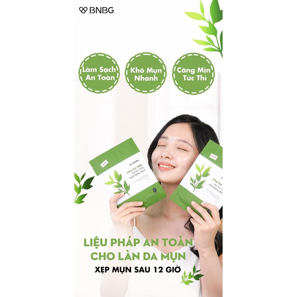 Combo 5 Mặt nạ thải độc chiết xuất tràm trà BNBG Vita Tea Tree Healing Face Mask Pack 30ml x 5
