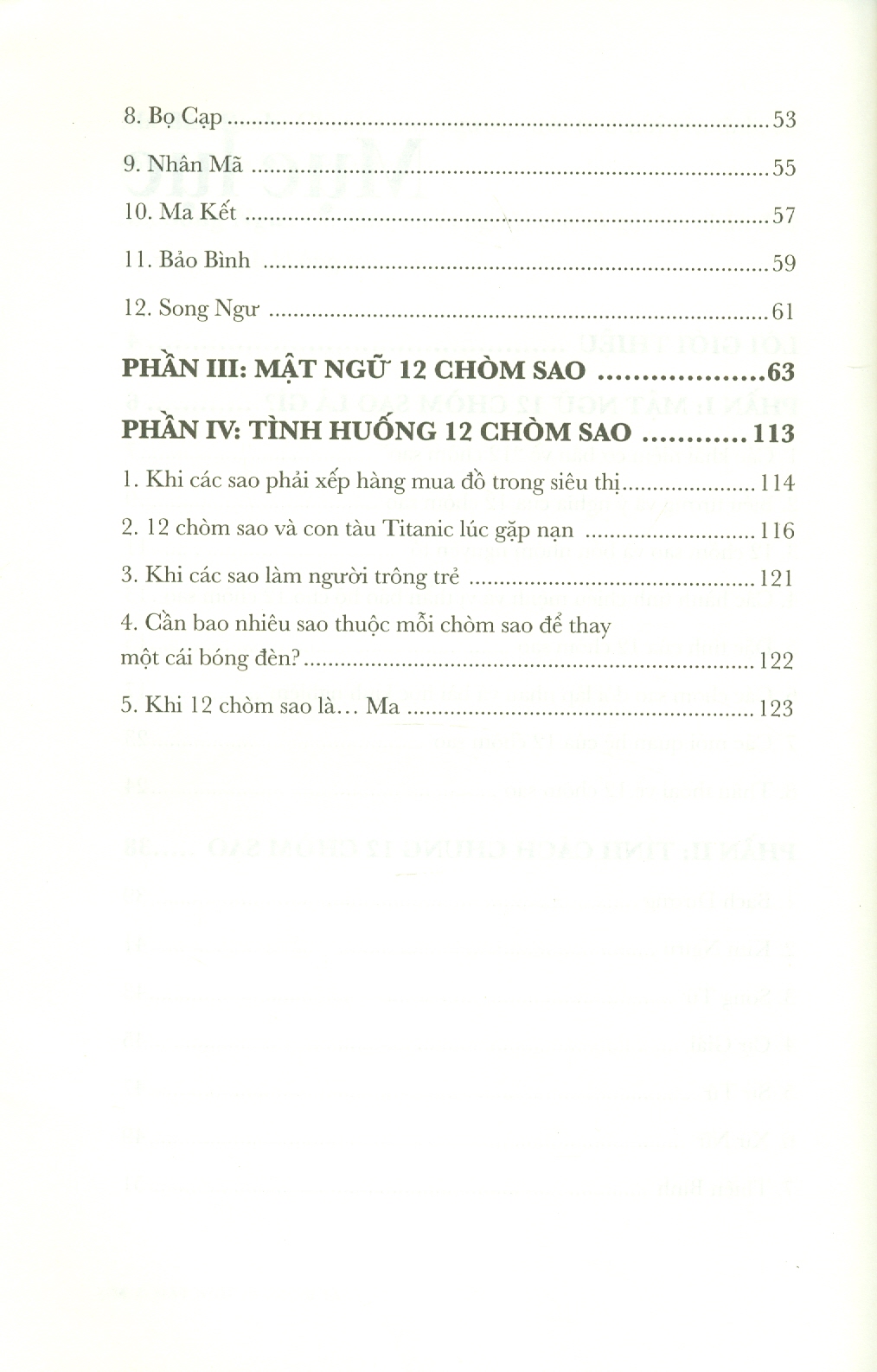 Mật Ngữ 12 Chòm Sao