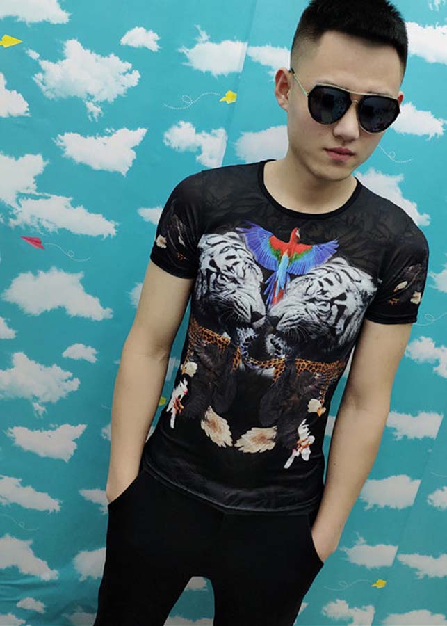 Áo thun nam họa tiết con cọp Mã: NT2273