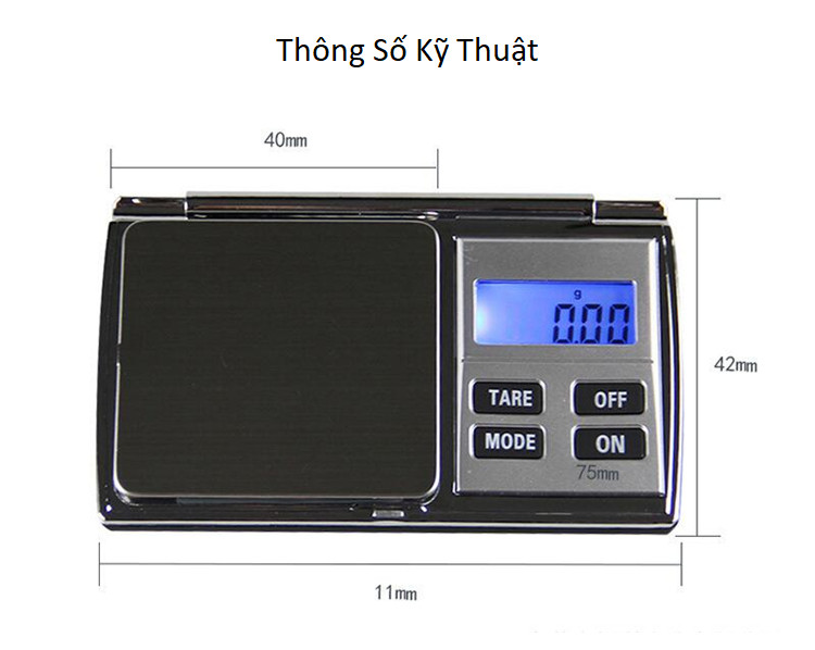 Cân tiểu ly điện tử tải trọng 1kg độ chính xác cao dùng cho nhà bếp (Tặng 2 móc treo đồ dán tường ngẫu nhiên)