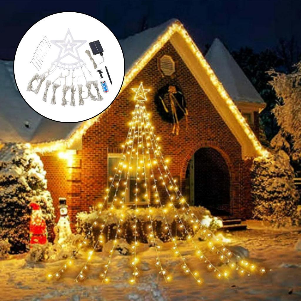 String Lights Solar 350 LED Lamp Raindrop String for Party Wedding Yard Warm