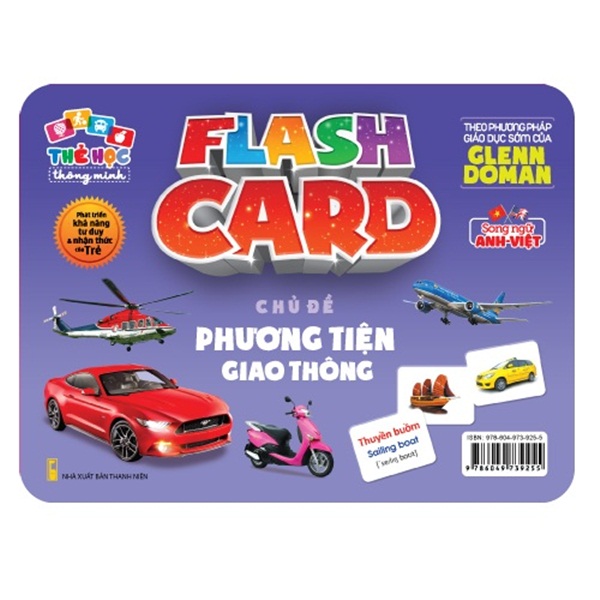 Flash card Theo phương pháp giáo dục sớm của Glenn Doman – Thẻ học thông minh (song ngữ Anh Việt) - Chủ đề: Phương tiện giao thông