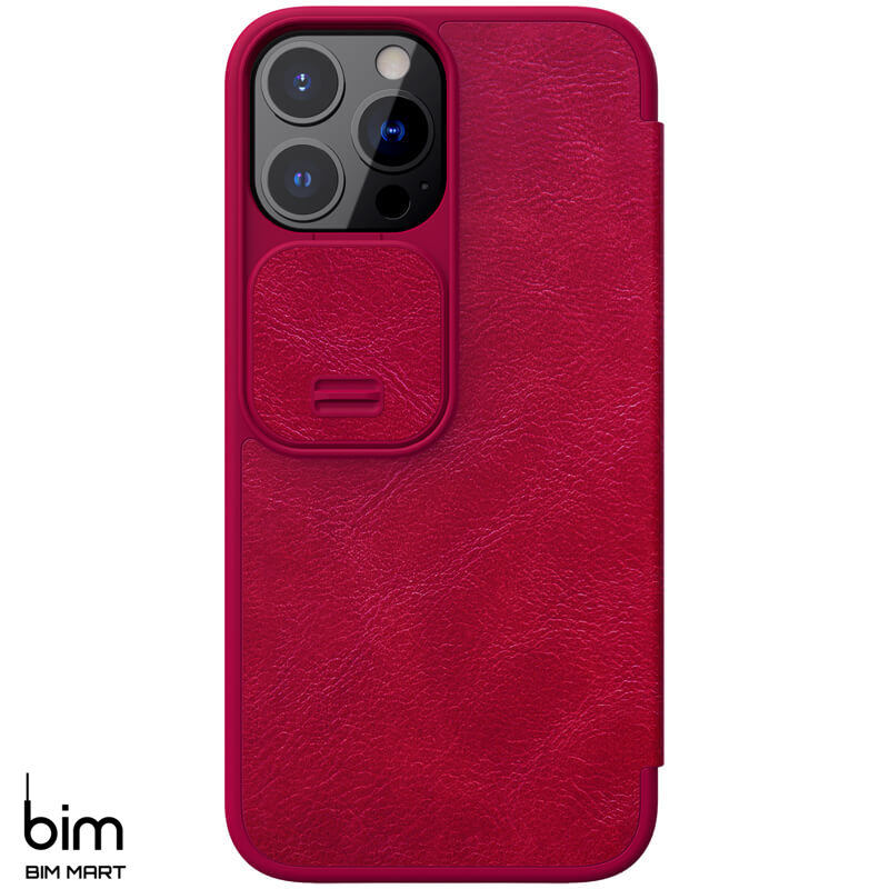 Bao da dành cho iPhone 13 Pro Max hàng chính hãng Nillkin QIN có nắp trượt bảo vệ camera
