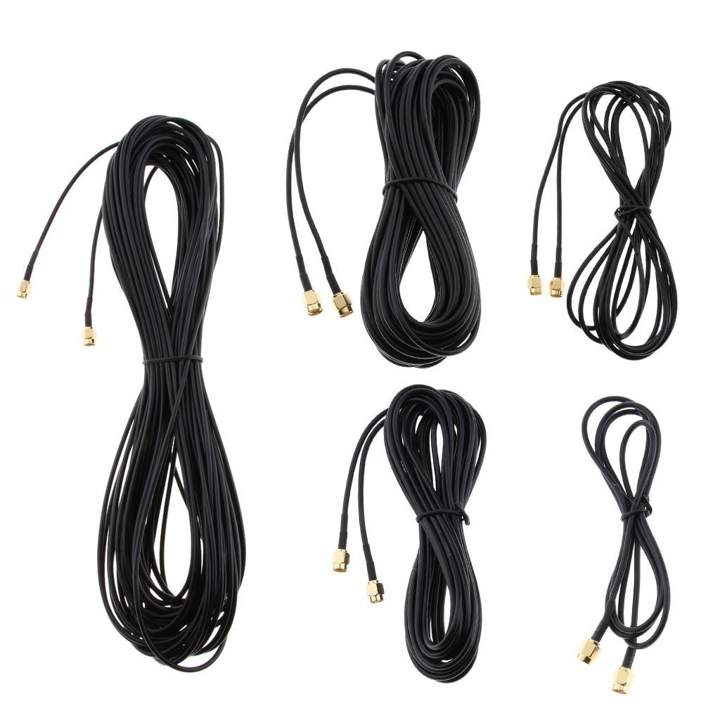 RP SMA Male To Male Extender Coax Cable For WiFi Router/Aerial/Antenna