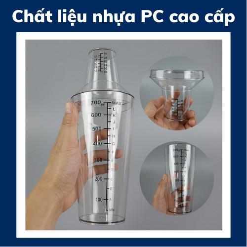 Bình lắc nhựa shaker bình lắc pha chế bình chia vạch làm từ nhựa PC cao cấp pha chế tiện lợi bình shaker chất lượng cao