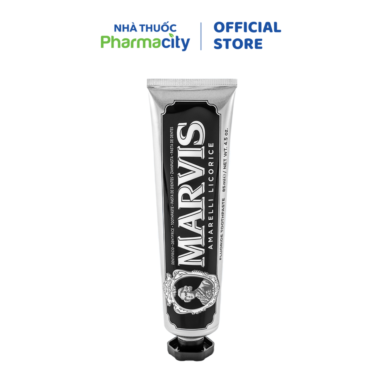 Kem Đánh Răng Marvis Amarelli Licorice Vị Cam Thảo &amp; Than tre hỗ trợ khử ố vàng &amp; trắng răng (85ml)