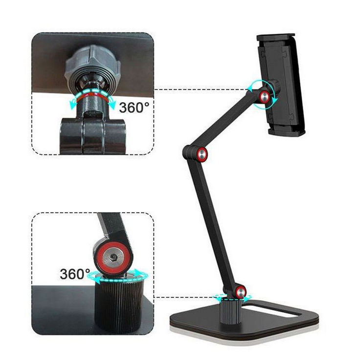 Giá Đỡ Máy Tính Bảng Desktop Tablet Stand Hợp Kim Nhôm Tay Giữ Xoay 360 Độ - Home Decor Furniture