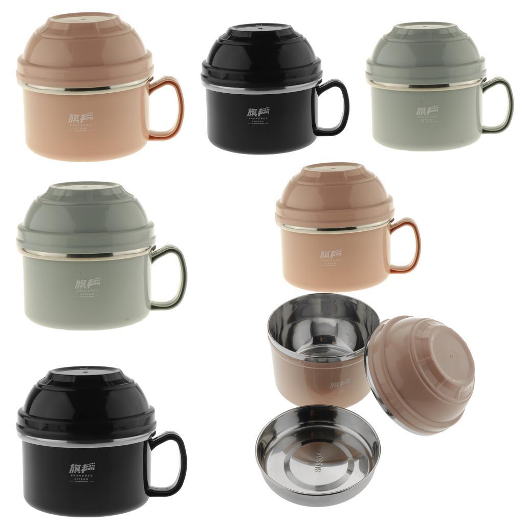 Set of 3 Stainless Steel Insulated Bento Lunch Box - 900ml Thermal Food