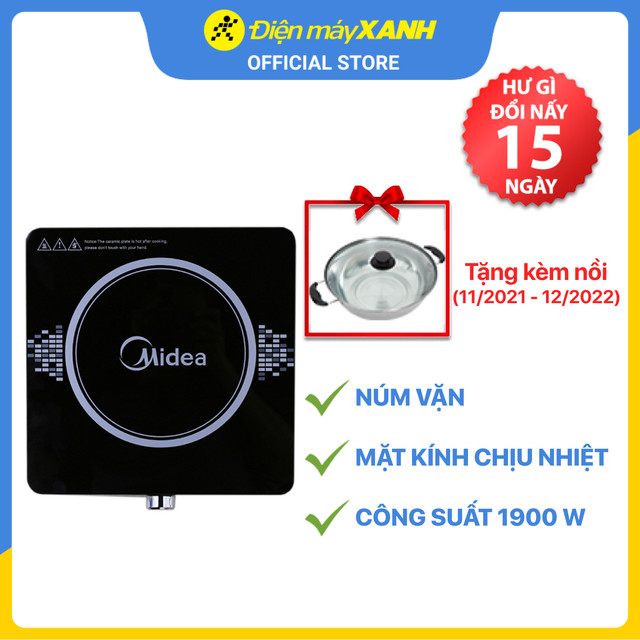 Bếp từ Midea MI-K1917EF Đen - Hàng chính hãng