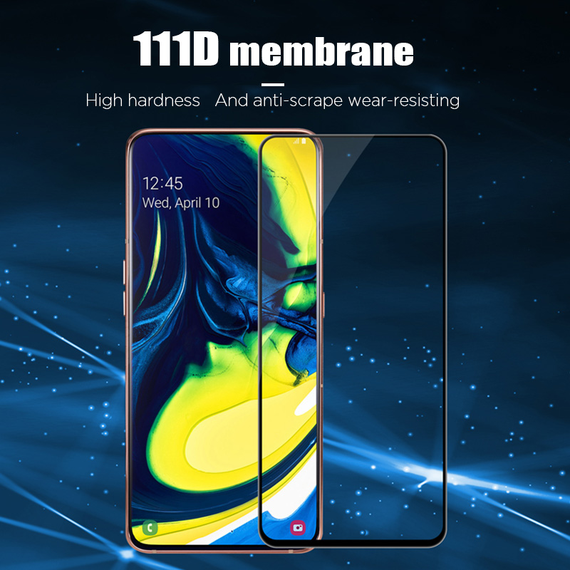 Miếng dán kính cường lực full màn hình 111D cho Samsung Galaxy A80 / A90 hiệu HOTCASE (siêu mỏng chỉ 0.3mm, độ trong tuyệt đối, bo cong bảo vệ viền, độ cứng 9H) - Hàng nhập khẩu