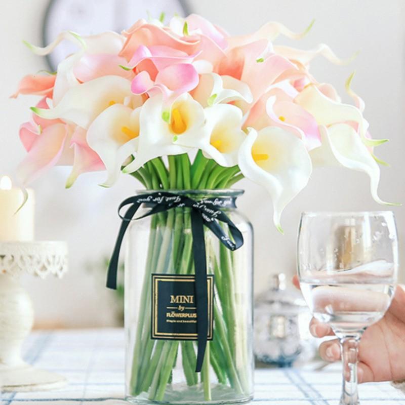 1 Cành Hoa Lily Giả Trang Trí Nhà, Văn Phòng, Tiệc Cưới