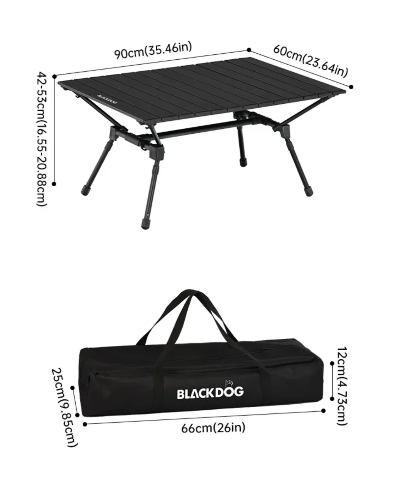 Bàn nhôm cắm trại gấp gọn tùy chỉnh độ cao Blackdog BD-ZZ003