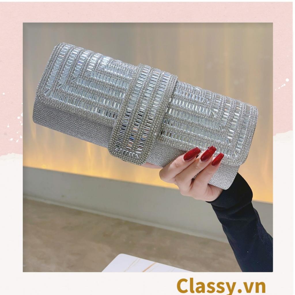 Clutch Classy đi tiệc - Ví cầm tay đính sequin đi tiệc cao cấp có nắp gập T271