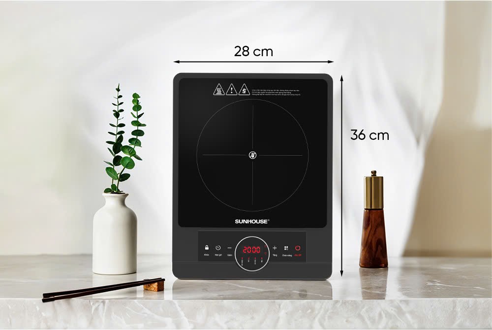 Bếp hồng ngoại Sunhouse SHD6012A - Công suất 2000W - Mặt kính pha lê - Chế độ hẹn giờ - Khóa trẻ em - Đa chức năng - Hàng chính hãng