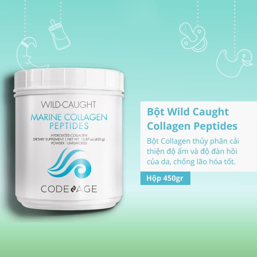 HÀNG NHẬP KHẨU - Bột uống Collagen thuỷ phân Code Age Wild Caught Marine Collagen Peptides Trẻ Hóa Căng Mịn Da CodeAge