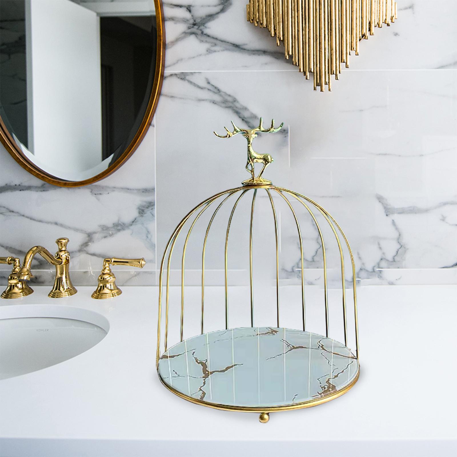 2 Pieces Bird Cage Cosmetic Storage Racks Dresser Makeup Organizer Shelves