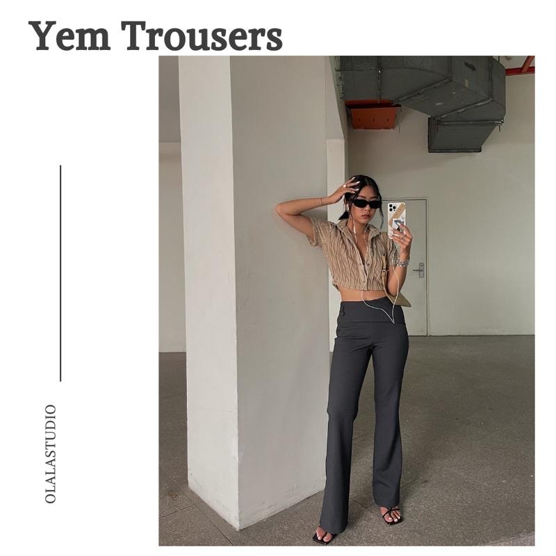 OLALASTUDIO Quần tây dáng ôm và loe nhẹ về phần ống - Yem Trousers