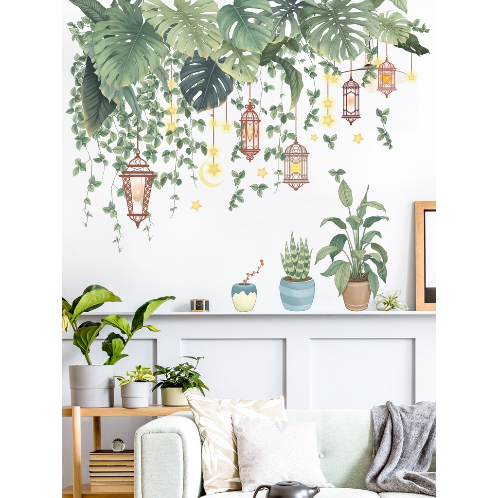 Sticker Giấy Dán Tường Decal Dán tường Tranh Dán Tường Trang Trí Tường Mẫu Hoa Lá ZH90