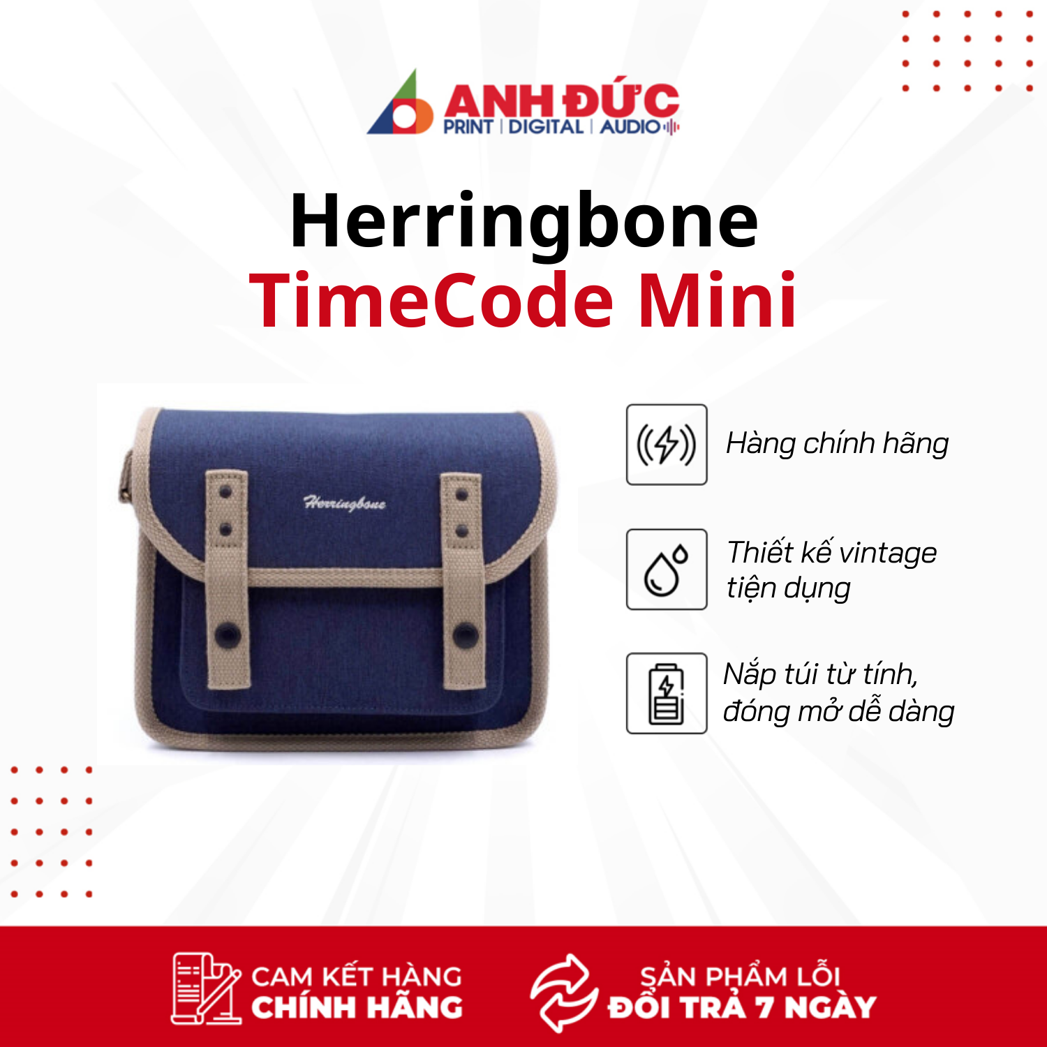 (Sẵn) Túi Đựng Máy Ảnh Herringbone TimeCode Mini / Small- Hàng Chính Hãng