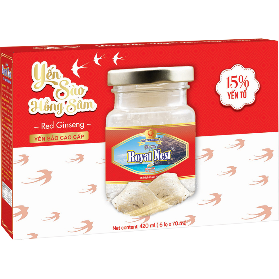 Hộp Qùa Yến Sào Đông Trùng Hạ Thảo Royal Nest (6 Lọ / Hộp)