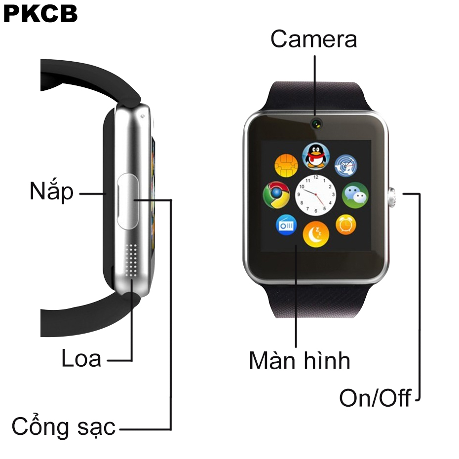 Đồng Hồ Thông Minh WiFi Smart Watch Cao cấp PKCB107 - Hàng Chính Hãng