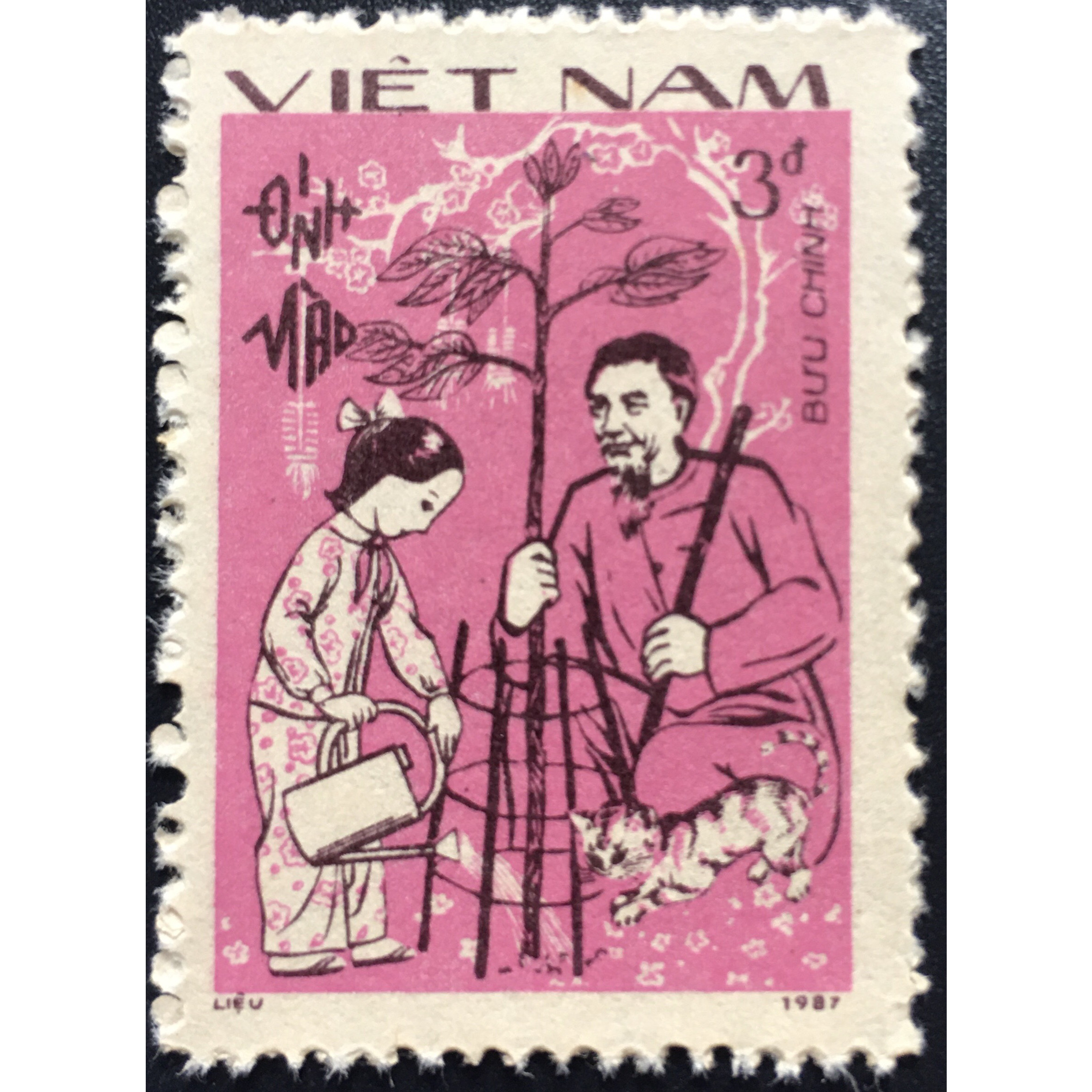 Tem Sưu Tầm Việt Nam Chủ Đề Tết Đinh Mão 1987 - 1 Con Stamp