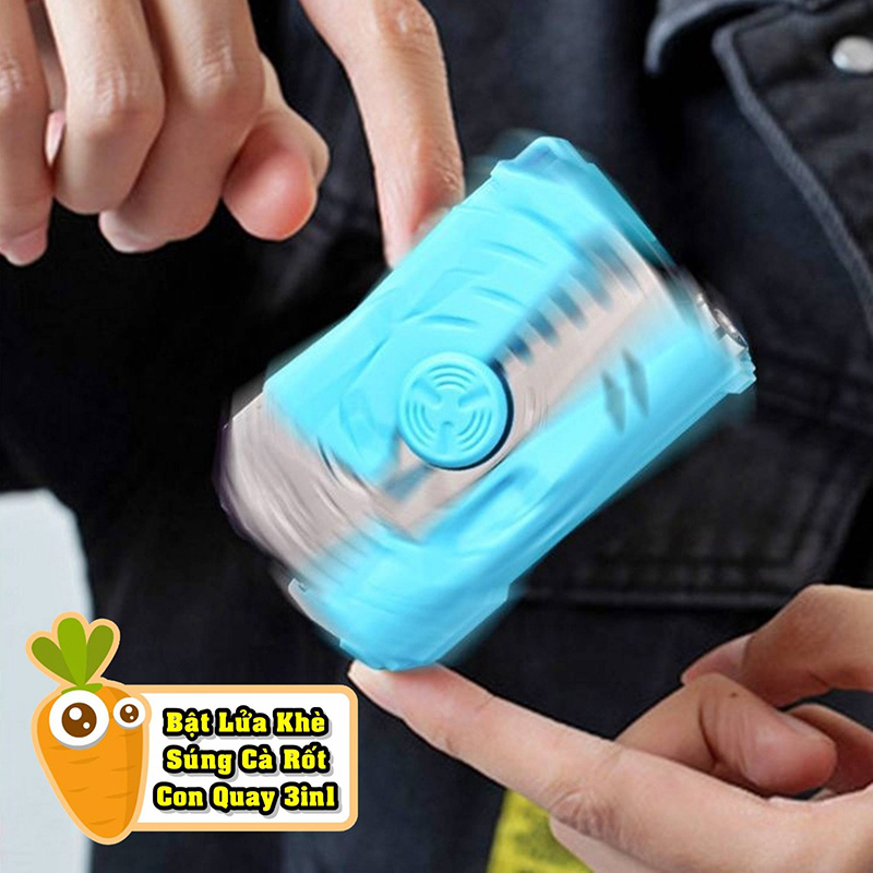 Bật Lửa Khè Súng Cà Rốt Con Quay 3in1 - Xài Gas