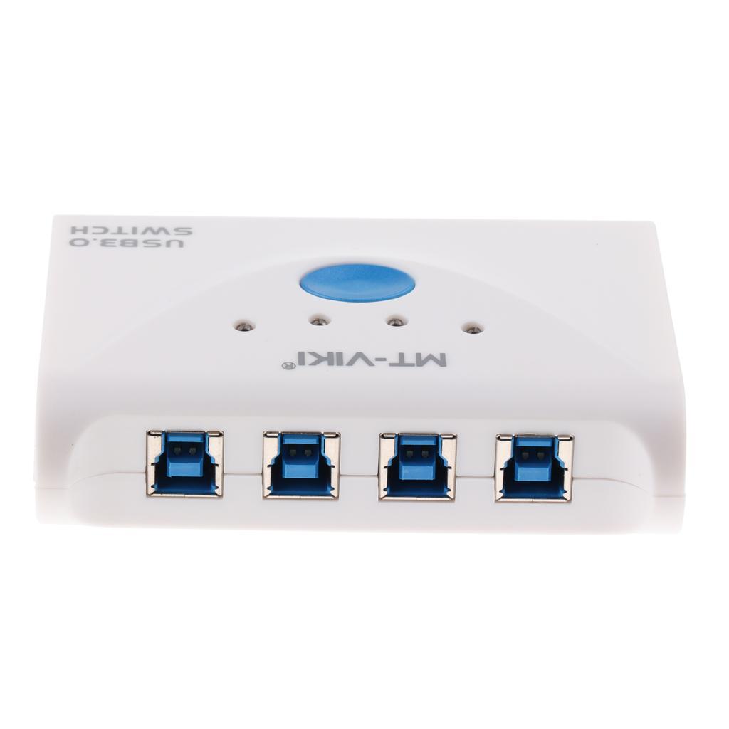 USB 3.0 Sharing Switch Selector 1 In 4 Out Switcher Adapter For PC, Printer Scanner, Hard Drive, Projector