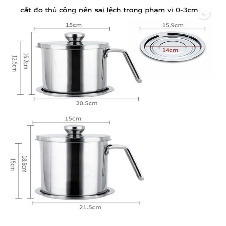 Bình đựng lọc dầu không thấm 2in1 INOX không gỉ