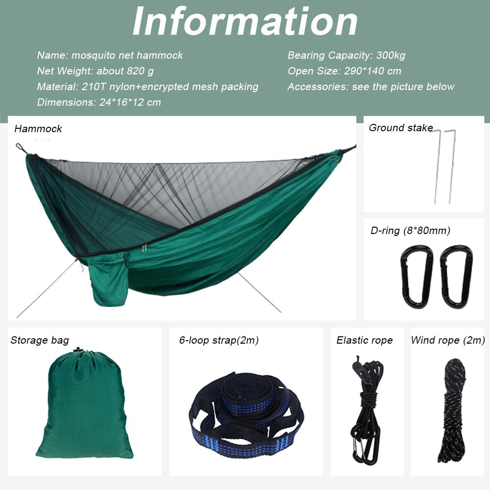 Cắm Trại Võng Với Đèn Bắt Muỗi Dù Chất Liệu Nylon Di Động Ngoài Trời Trong Nhà Võng Đầm Ngủ Võng Cắm Trại Thứ