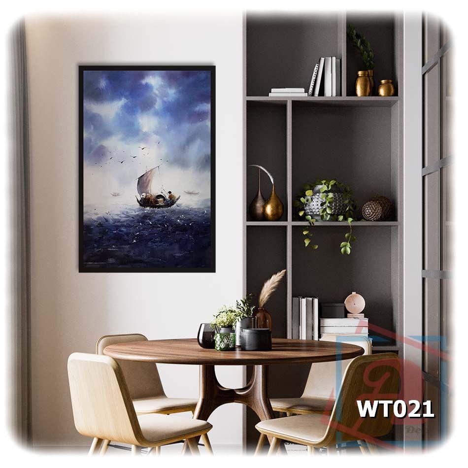Tranh canvas phong cách màu nước  - Thuyền nhỏ - WT021