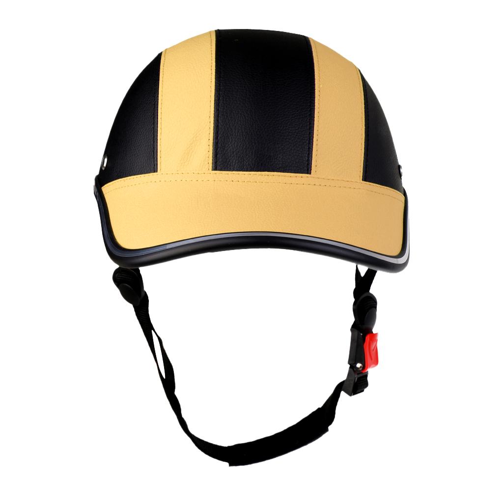 PU Street Bike Motorcycle Helmet Motocross Cycling Riding Half Helmet Baseball Cap Foam Padded Hat