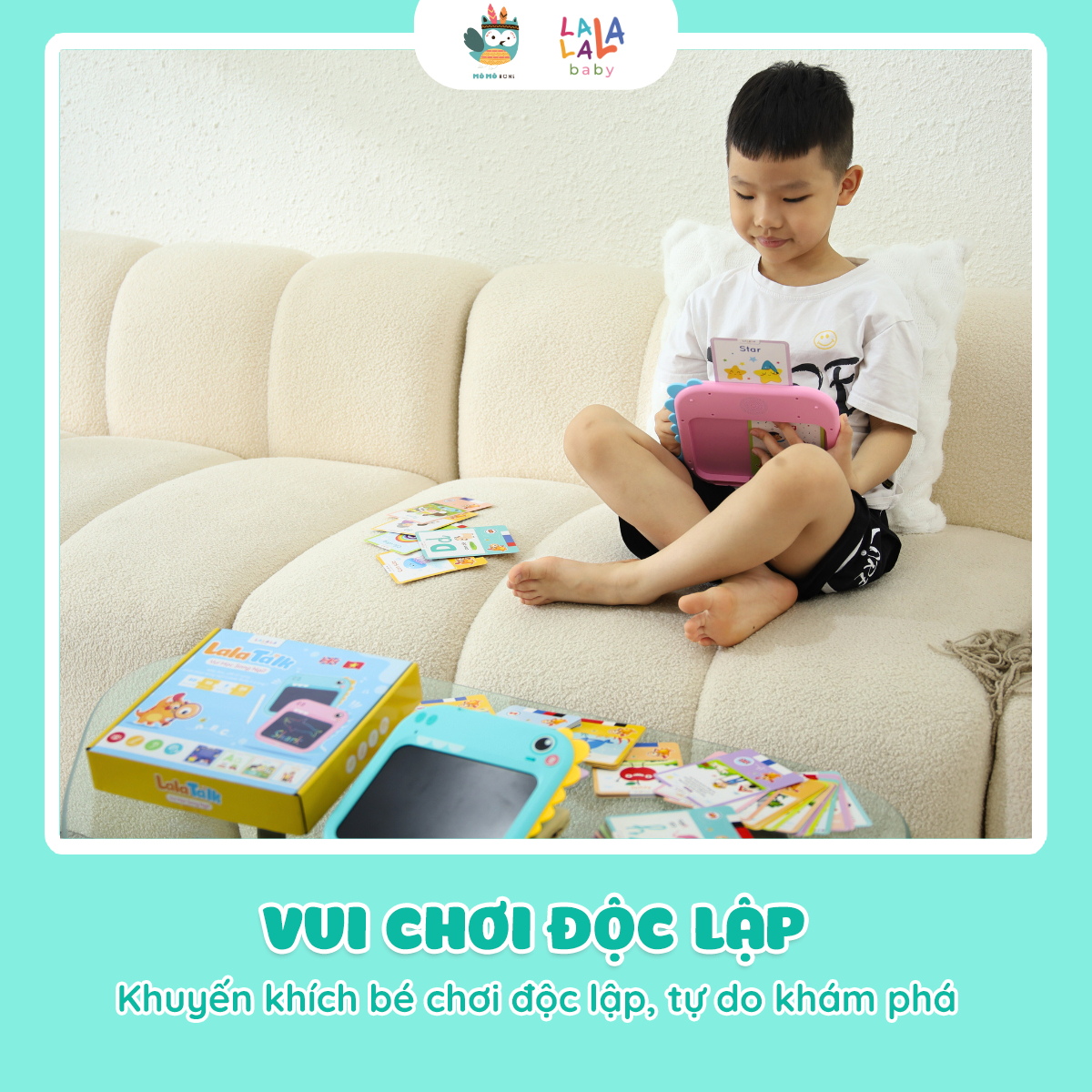 Máy đọc viết Thẻ SONG NGỮ Lalatalk - kết hợp bảng viết tự xóa thông minh Lalala BABY