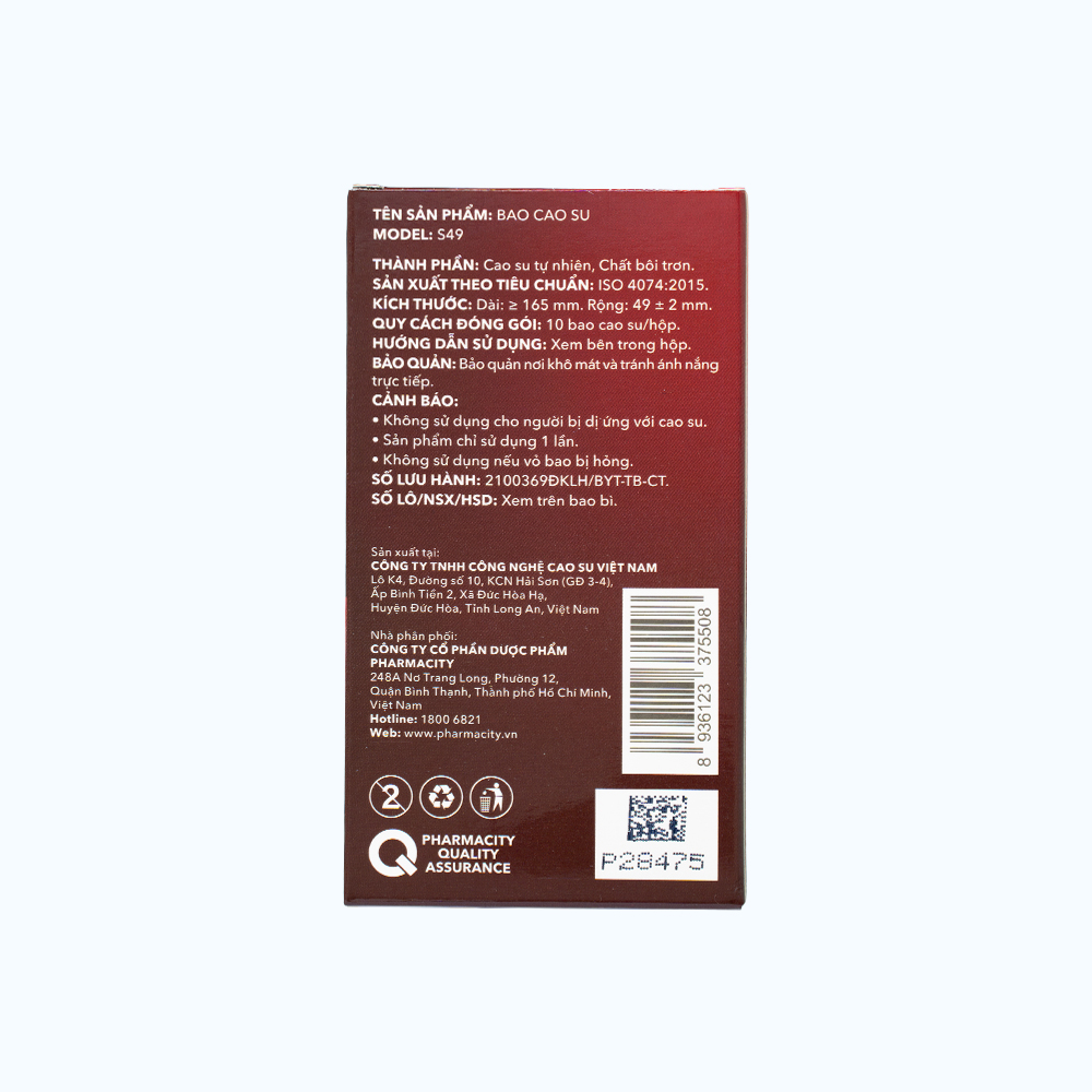 Pharmacity Bao cao su Easy Fit ôm sát vừa vặn (10 cái/hộp)