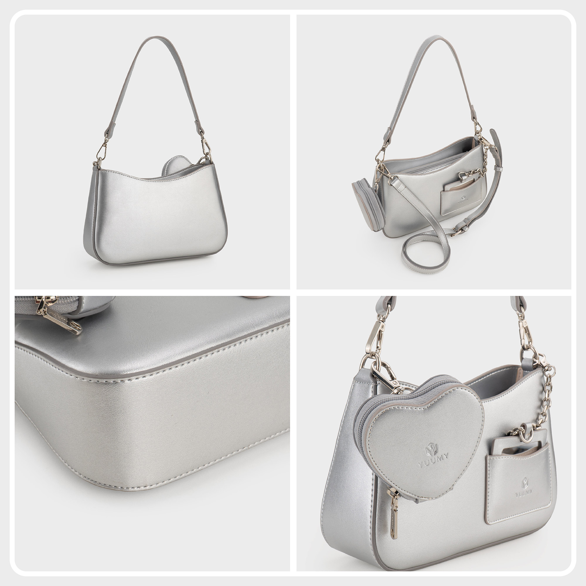 Túi Yuumy ( Thời trang nữ kèm phụ kiện xinh xắn size 24 - Túi đeo chéo da Glossy YN295 )