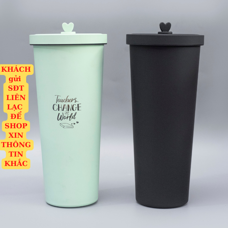 Ly giữ nhiệt 830ml bigsize Pastel KHẮC TÊN, cốc giữ nhiệt cao cấp inox 304, bình nước tặng sticker, ống hút
